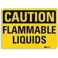 Lyle Recycled Aluminum Flammable Materials Sign with Caution Header, 7" H x 10" W