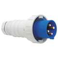 Bryant 60 Amp, 3-Phase Nylon Watertight Pin and Sleeve Plug, Blue