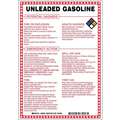 Brady Chemical Sign: Unleaded Gasoline Potential Hazards, Fiberglass, 10 in Ht, 7 in Wd