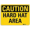 Recycled Aluminum Head Protection Sign with Caution Header, 10" H x 14" W