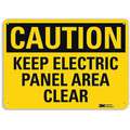 Lyle Caution Sign: Aluminum, Mounting Holes Sign Mounting, 7 in x 10 in Nominal Sign Size, Engineer Grade