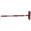 Extending, Pivot Head Snow Broom and Scraper with 60" Telescopic Handle, Gray/Red