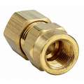 Female Connector, 3/16" Tube Size, 1/8" Pipe Size - Pipe Fitting, Metal, 9/16" Hex Size, PK 10