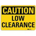 Lyle Recycled Aluminum Overhead Clearance Sign with Caution Header, 7" H x 10" W