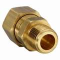 Male Connector, 1/2" Tube Size, 1/4" Pipe Size - Pipe Fitting, Metal, 11/16" Hex Size, PK 10