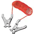 10 ft. Insulated Coiled Grounding Wire with (2) Hand Clamps Connector Type, Orange
