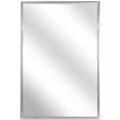 Mirror: Framed, 24 in Wd, Glass Body, Stainless Steel Frame, Glass Mirror Surface, 36 in Ht