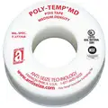 Poly-Temp Thread Sealant Tape, PTFE, 0.7 to 0.8sg, 1" Width, 520" Length, White Color