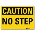 Vinyl Watch Your Step Sign with Caution Header, 10" H x 14" W