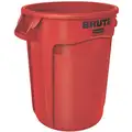 BRUTE 32 gal. Round Open Top Utility Trash Can, 27-3/4"H, Red
