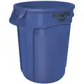 Rubbermaid BRUTE 32 gal. Round Open Top Utility Trash Can, 27-3/4"H, Blue