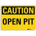 Lyle Accident Prevention, Caution, Recycled Aluminum, 10" x 14", With Mounting Holes, Engineer