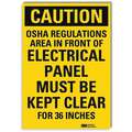 Vinyl Electrical Panel Sign with Caution Header; 10" H x 7" W