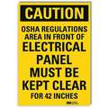 Lyle Caution Sign: Reflective Sheeting, Adhesive Sign Mounting, 10 in x 7 in Nominal Sign Size, Caution