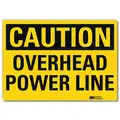 Vinyl Overhead Power Lines Sign with Caution Header; 5" H x 7" W