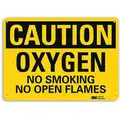 Lyle Caution Sign: Aluminum, Mounting Holes Sign Mounting, 10 in x 14 in Nominal Sign Size, 0.04 in Thick