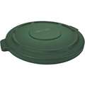 BRUTE Series Trash Can Top, Round, Flat, 32 gal., Green
