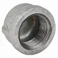 Galvanized Malleable Iron Cap, 4" Pipe Size, FNPT Connection Type
