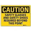Vinyl General PPE Protection Sign with Caution Header, 7" H x 10" W