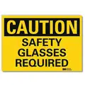 Lyle Caution Sign: Reflective Sheeting, Adhesive Sign Mounting, 5 in x 7 in Nominal Sign Size, Caution