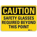 Lyle Caution Sign: Aluminum, Mounting Holes Sign Mounting, 7 in x 10 in Nominal Sign Size, Engineer Grade