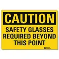 Lyle Caution Sign: Reflective Sheeting, Adhesive Sign Mounting, 7 in x 10 in Nominal Sign Size