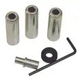 Siphon-Feed Steel Abrasive Blast Nozzle Kit for Blasting Gun, Includes 3 Nozzles, Airjet, Wrench