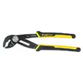 Stanley Tongue and Groove Pliers: V, Push Button, 2 3/8 in Max Jaw Opening, 10 3/8 in Overall Lg, 9 - 11 in