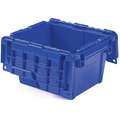 Orbis Attached Lid Container: 2.24 gal, 11 3/4 in x 9 3/4 in x 7 3/4 in, Blue Body, Blue Lid, HDPE