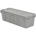 Orbis Attached Lid Container: 24.68 gal, 39 1/4 in x 14 in x 12 in, Gray Body, Gray Lid, Stackable