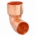 Close Rough Reducing Elbow: Wrot Copper, Cup x Cup, 1/2 in x 3/8 in Copper Tube Size