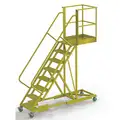 TriArc Supported, 8-Step Cantilever Rolling Ladder with Perforated Step Tread; 80" Platform Height