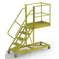 TriArc Supported, 5-Step Cantilever Rolling Ladder with Serrated Step Tread; 50" Platform Height