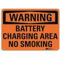 Recycled Aluminum Battery Charging Sign with Warning Header; 7" H x 10" W