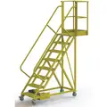 TriArc Unsupported, 8-Step Cantilever Rolling Ladder with Serrated Step Tread; 80" Platform Height