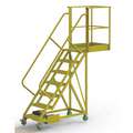 TriArc Unsupported, 7-Step Cantilever Rolling Ladder with Serrated Step Tread; 70" Platform Height
