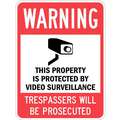 Recycled Aluminum Video Surveillance Sign with No Header, 24" H x 18" W