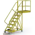 TriArc Unsupported, 7-Step Cantilever Rolling Ladder with Serrated Step Tread; 70" Platform Height