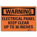 Vinyl Electrical Panel Sign with Warning Header; 5" H x 7" W