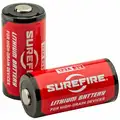 Surefire 123A Battery, 3VDC, Lithium, Button, 1500mAh, PK 2