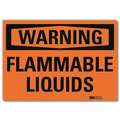 Lyle Vinyl Flammable Materials Sign with Warning Header, 5" H x 7" W