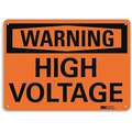 Recycled Aluminum High Voltage Sign with Warning Header; 7" H x 10" W