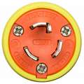 Ericson 15A Industrial Grade Shrouded Watertight Locking Plug, Yellow; NEMA Configuration: L5-15P