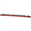 Westward Red and Black Magnetic Socket Holder, Aluminum / Plastic, 22-3/4" Length, 1-3/8" Width