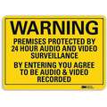 Recycled Aluminum Video Surveillance Sign with Warning Header, 10" H x 14" W