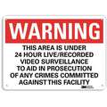 Recycled Aluminum Video Surveillance Sign with Warning Header, 10" H x 14" W