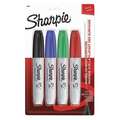 Sharpie Permanent Marker Set, Assorted, Black, Blue, Green, Red, Marker Tip Chisel, PK 4