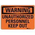 Lyle Recycled Aluminum Authorized Personnel and Restricted Access Sign with Warning Header; 7" H x 10" W