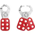 Lockout Hasp / Alum. 1" Id., Six 3/8" Holes Red Coated