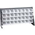 Louvered Bench Rack with 32 Bins, 36"W x 1/4"D x 19"H, Number of Sides: 1, 150 lb. Load Capacity